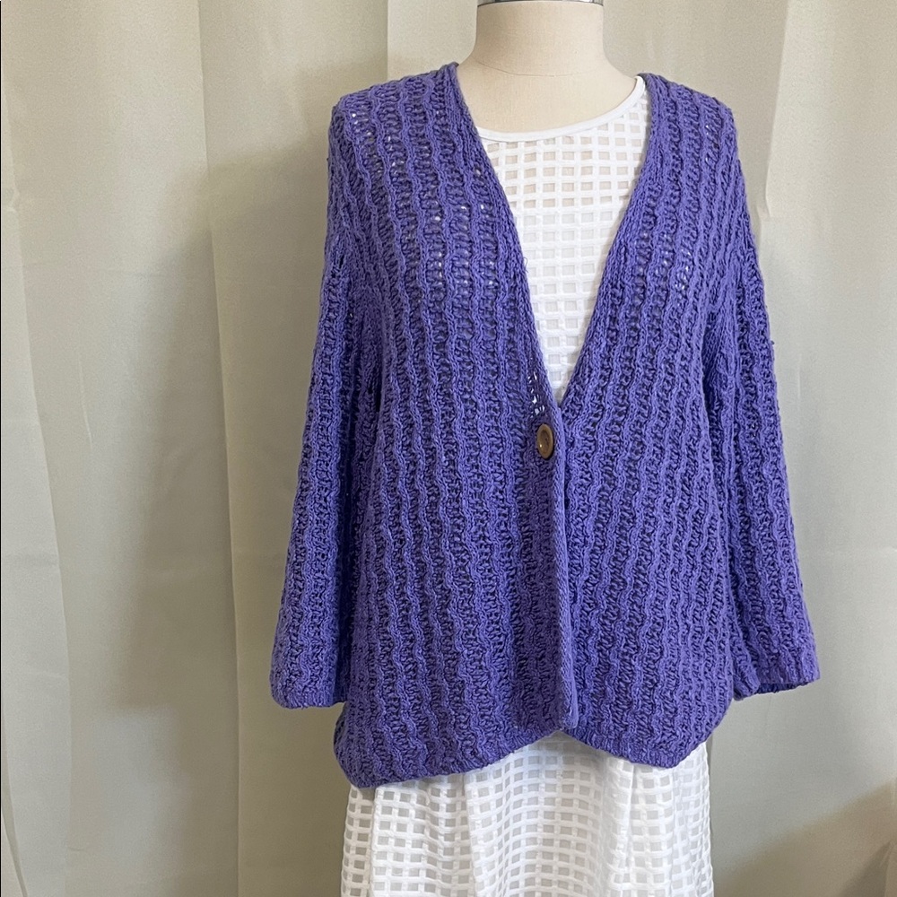 J. Jill Lavender Cardigan Sweater